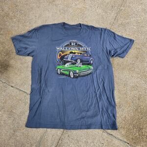 Vtg Y2k WALLOWA MOUNTAIN CRUISE Classic Cars Graphic Oregon Car Club T Shirt Lg